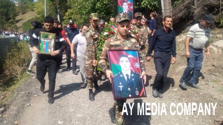 Şəhid baş leytenant Cavidan Bədəlov İsmayıllıda dəfn olunub - FOTO