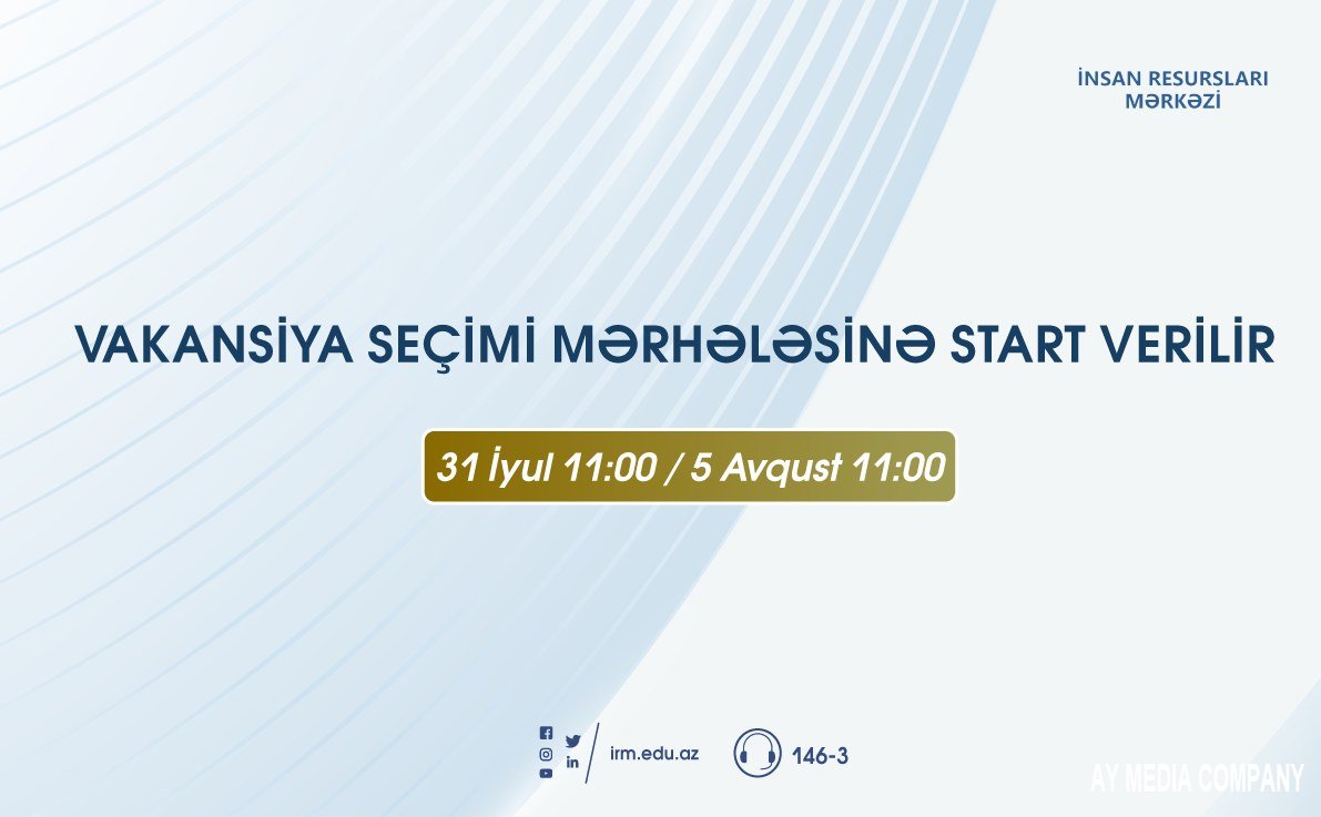 Müəllimlərin işə qəbulu üzrə müsabiqənin vakansiya seçimi mərhələsinə start verilir