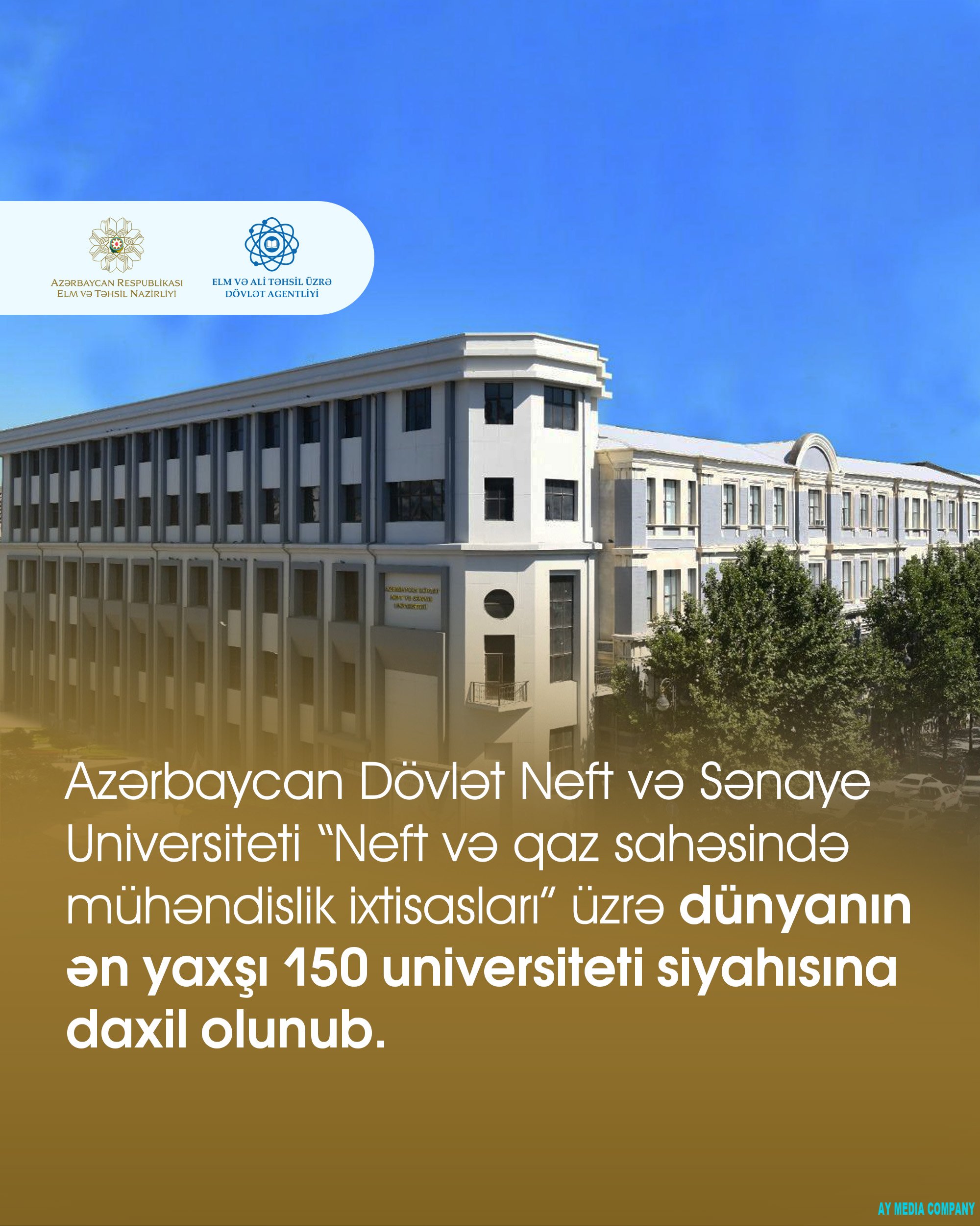 Dünyanın ən yaxşı universitetlərinin fənn reytinqlərində Azərbaycan universitetlərinin sayı 3-ə çatıb