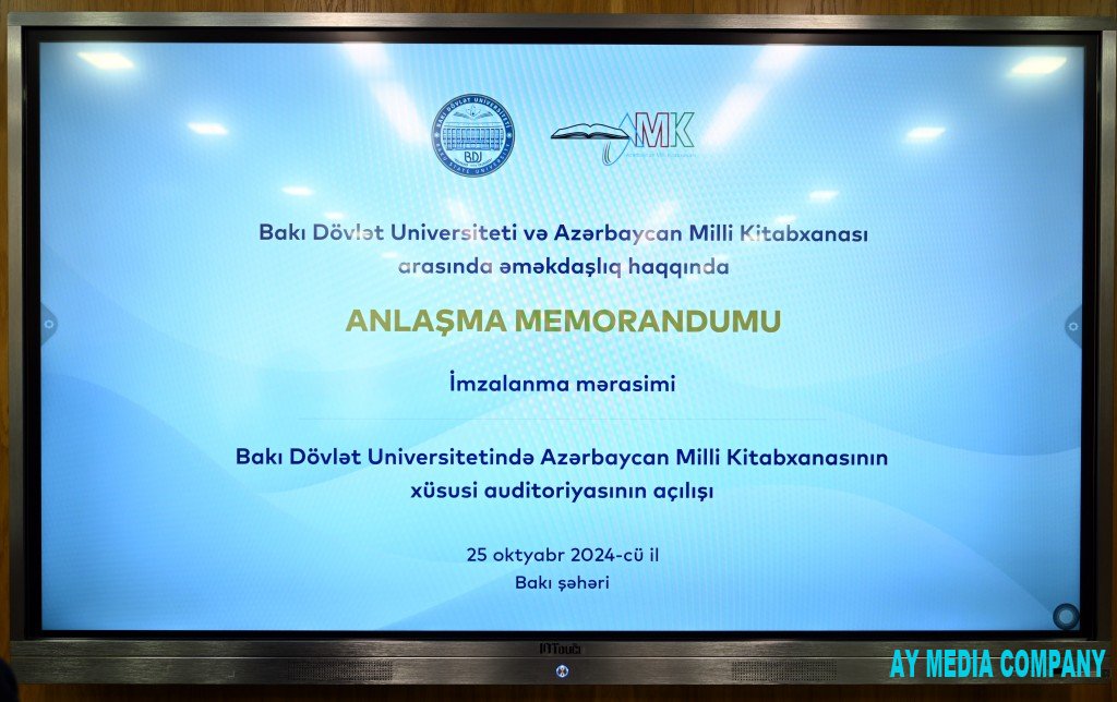 Bakı Dövlət Universiteti ilə Milli Kitabxana arasında əməkdaşlığa dair anlaşma memorandumu imzalanıb