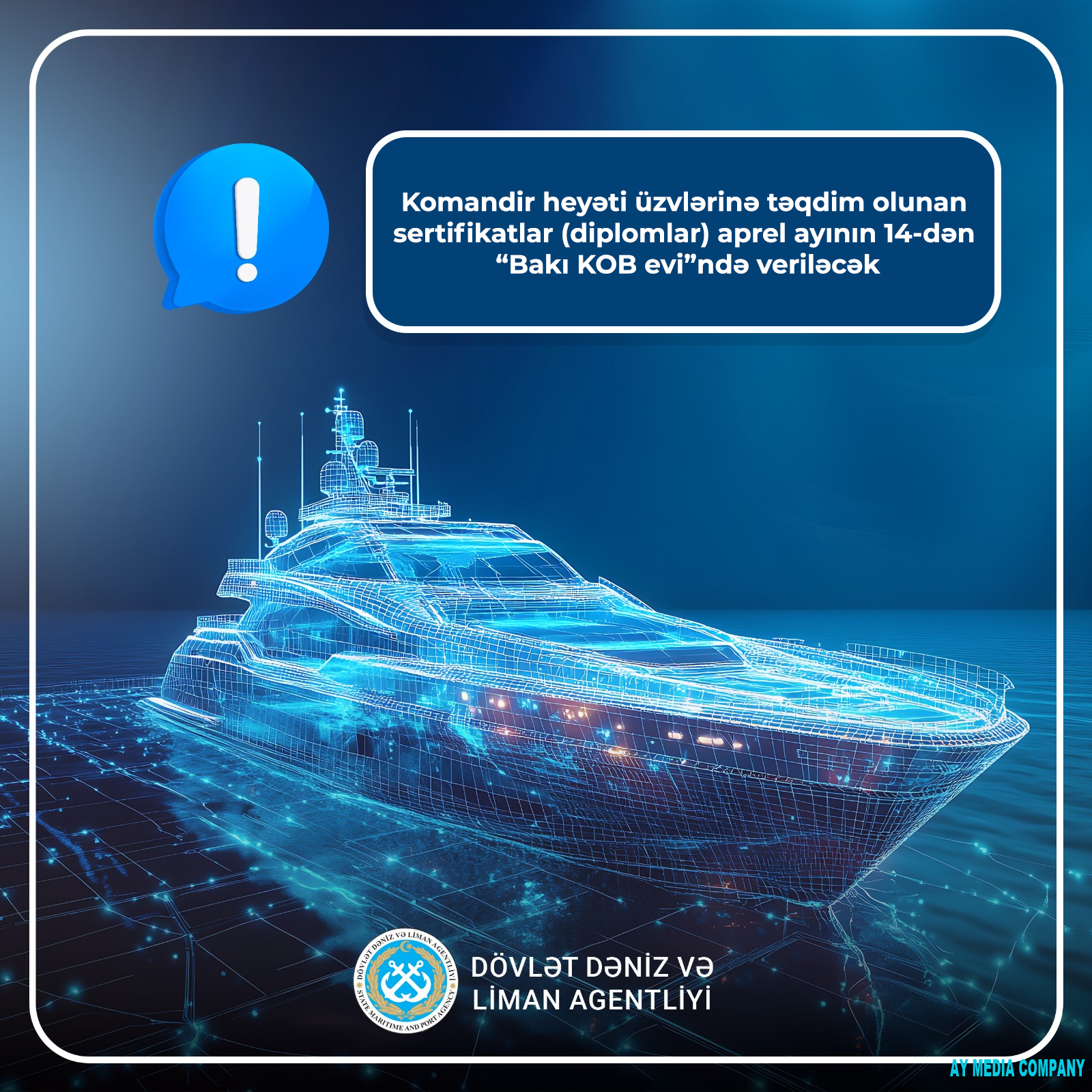 Komandir heyəti üzvlərinə təqdim olunan sertifikatlar (diplomlar) “Bakı KOB evi”ndə  veriləcək